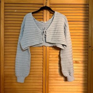 Altar'd State Sky Blue Knit cropped Cardigan size small